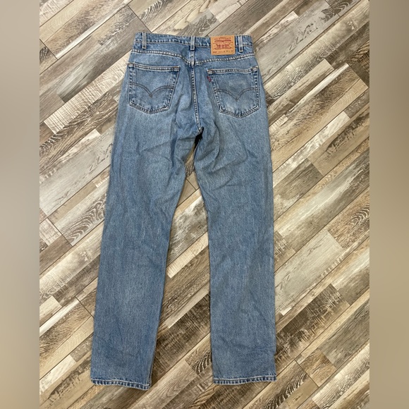 Levi's 505 Mens Jeans Size 34X34 Blue Medium Wash Denim Straight Leg Pockets - Picture 3 of 4